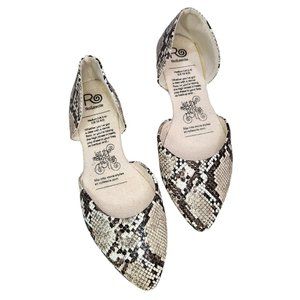 Rollasole Snakeprint Pointed Toe Flats Size 7.5~8.5